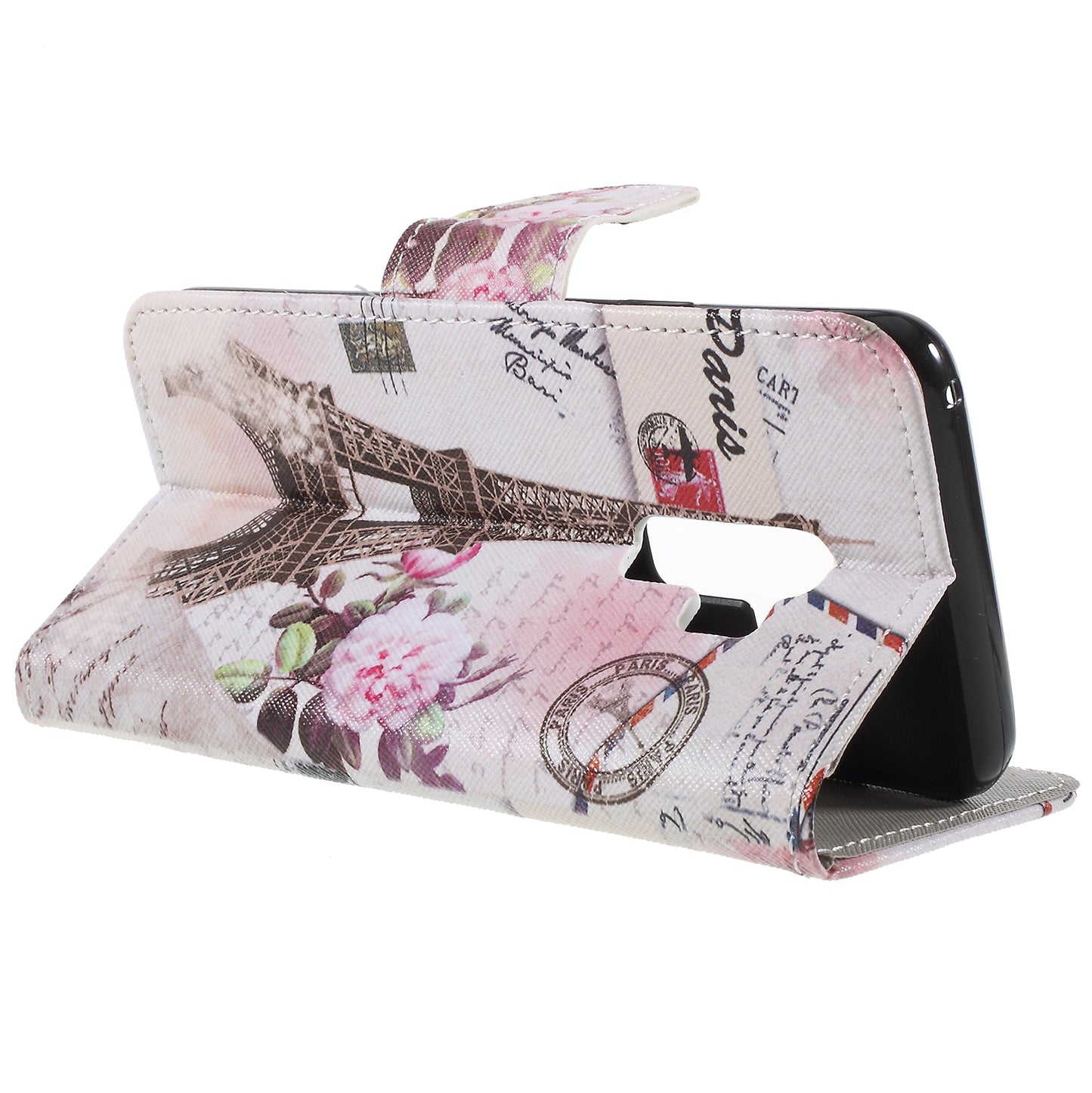 Pattern Printing Cross Grain Stand Wallet Leather Cell Phone Shell for Samsung Galaxy S9 Plus