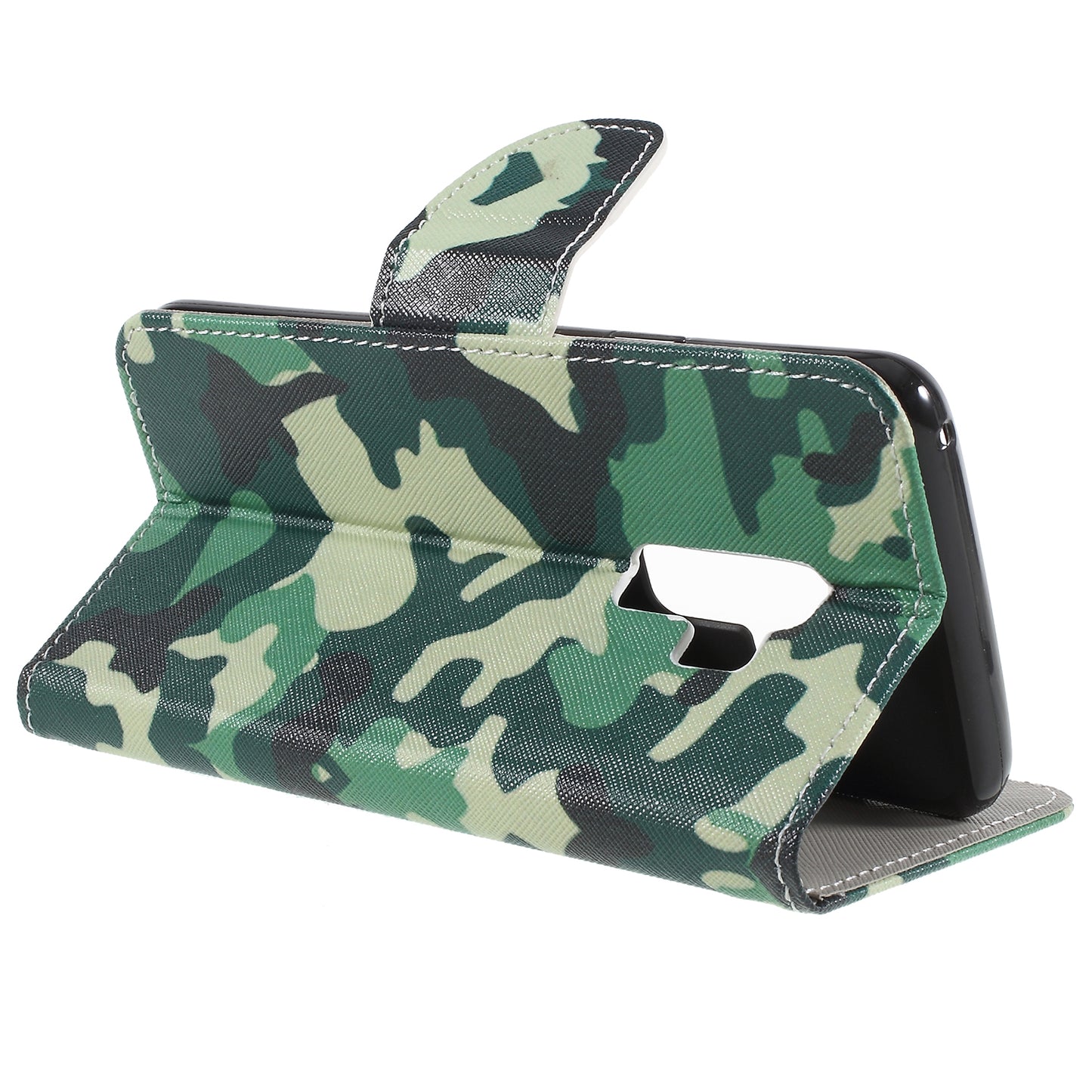 Pattern Printing Cross Grain Stand Wallet Leather Cell Phone Shell for Samsung Galaxy S9 Plus