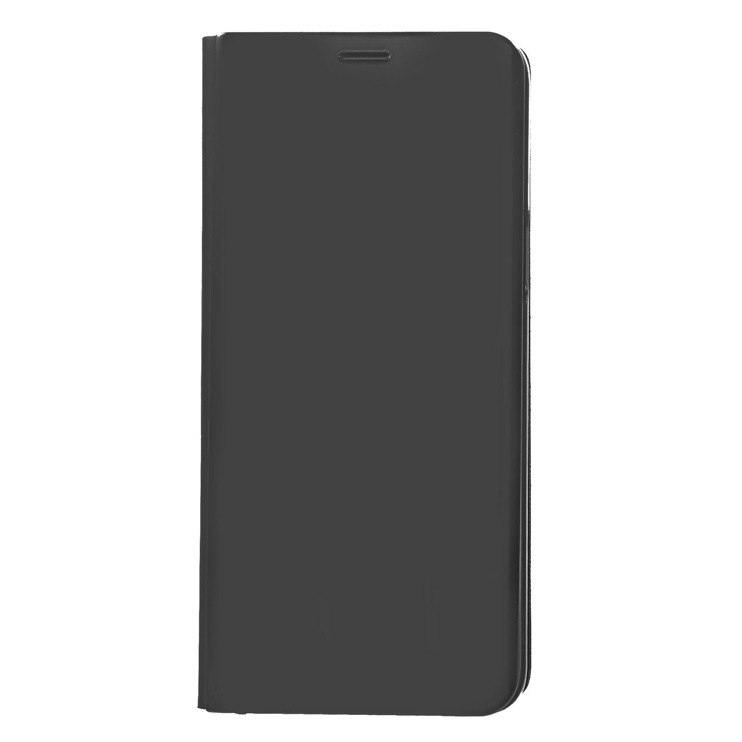For Samsung Galaxy S9 G960 Plated Mirror Surface Information Viewing Stand Leather Smart Shell