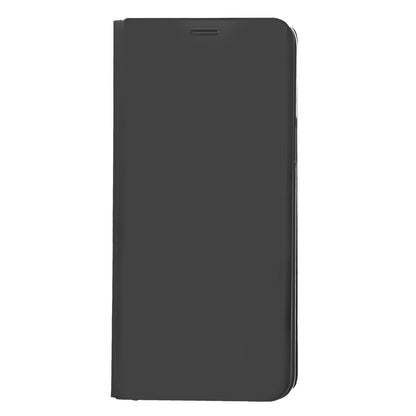 For Samsung Galaxy S9 G960 Plated Mirror Surface Information Viewing Stand Leather Smart Shell