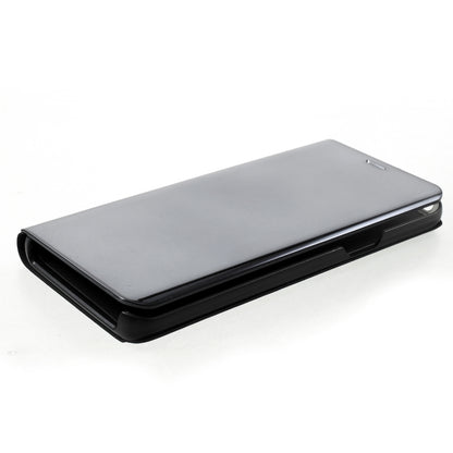 For Samsung Galaxy S9 G960 Plated Mirror Surface Information Viewing Stand Leather Smart Shell