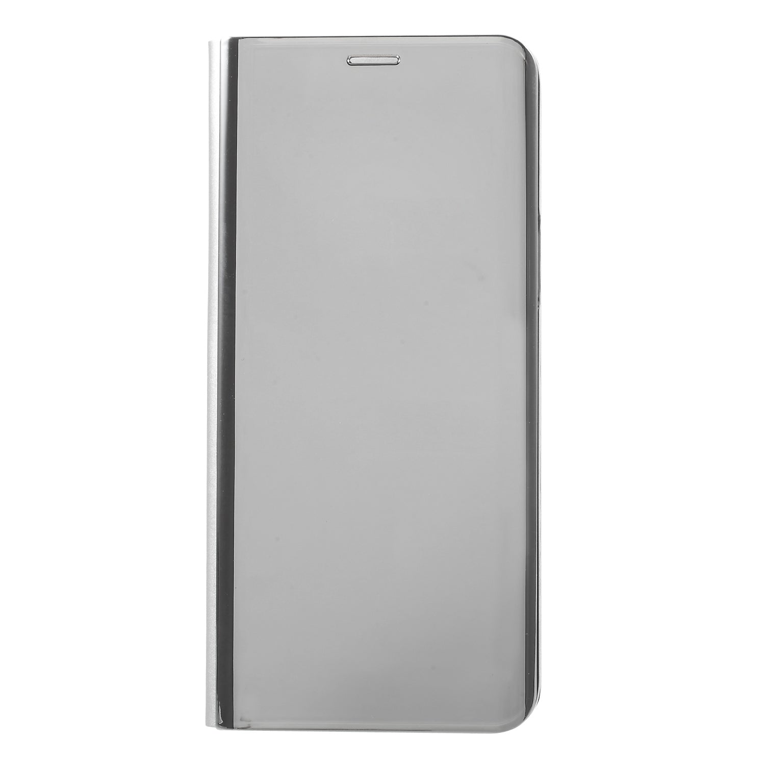 For Samsung Galaxy S9 G960 Plated Mirror Surface Information Viewing Stand Leather Smart Shell