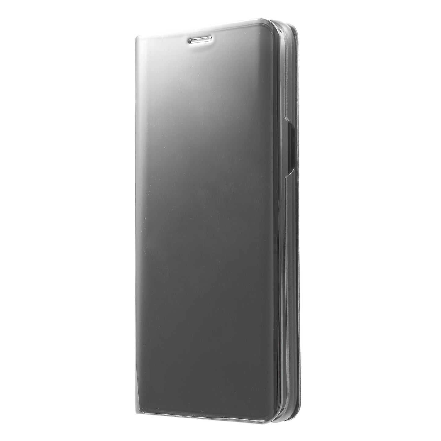 For Samsung Galaxy S9 G960 Plated Mirror Surface Information Viewing Stand Leather Smart Shell