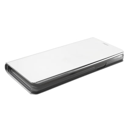 For Samsung Galaxy S9 G960 Plated Mirror Surface Information Viewing Stand Leather Smart Shell