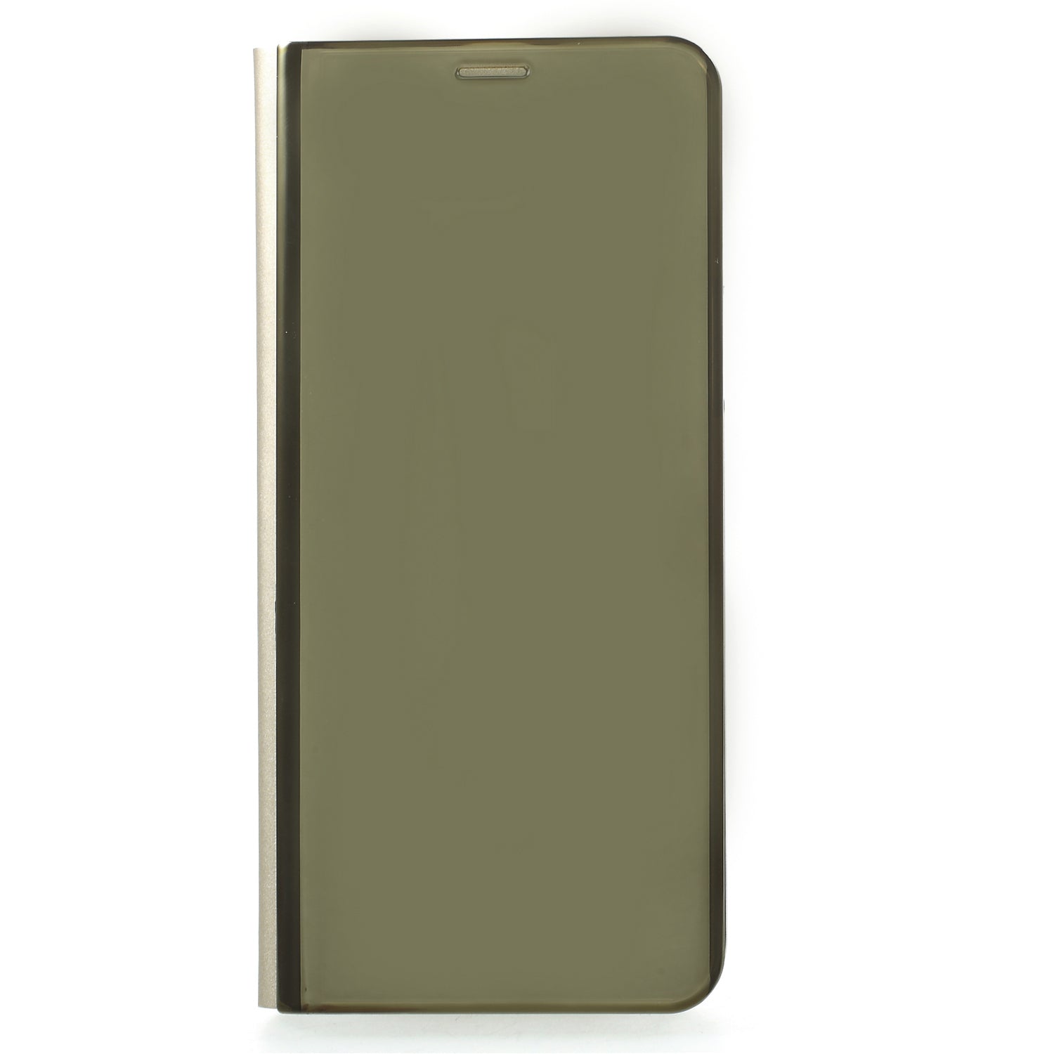 For Samsung Galaxy S9 G960 Plated Mirror Surface Information Viewing Stand Leather Smart Shell