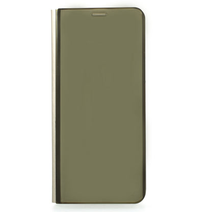 For Samsung Galaxy S9 G960 Plated Mirror Surface Information Viewing Stand Leather Smart Shell