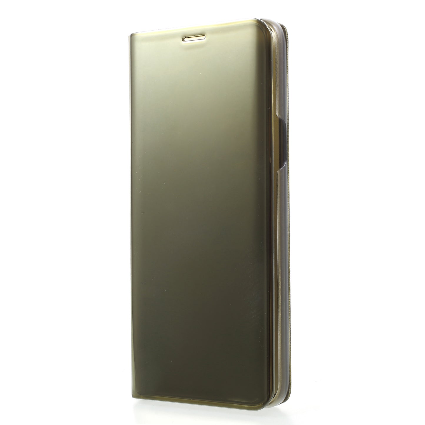 For Samsung Galaxy S9 G960 Plated Mirror Surface Information Viewing Stand Leather Smart Shell