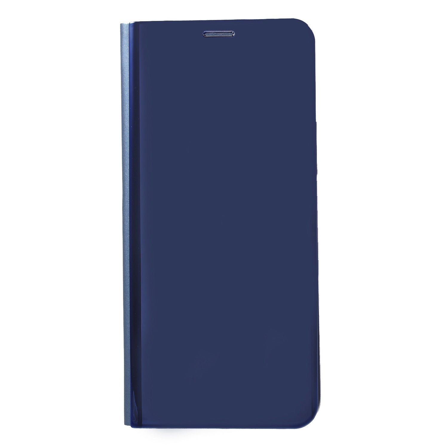 For Samsung Galaxy S9 G960 Plated Mirror Surface Information Viewing Stand Leather Smart Shell