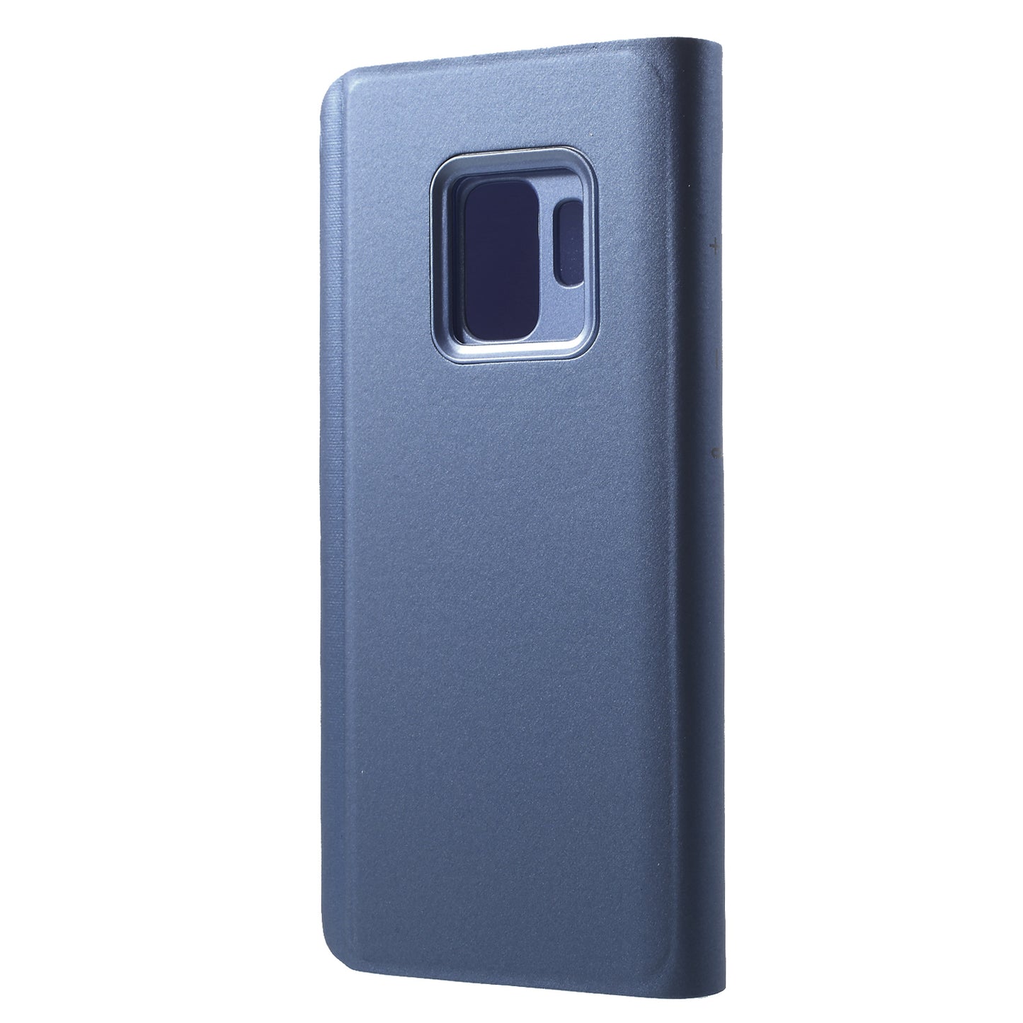 For Samsung Galaxy S9 G960 Plated Mirror Surface Information Viewing Stand Leather Smart Shell