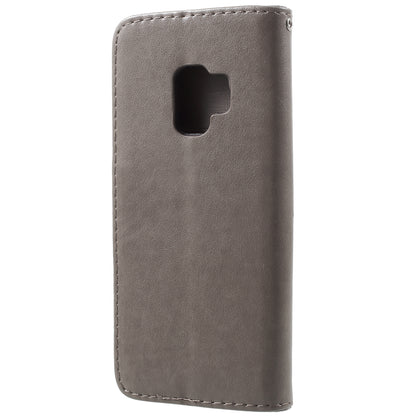 For Samsung Galaxy S9 G960 Imprint Butterfly and Flower Flip Leather Wallet Case