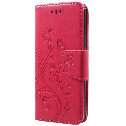 For Samsung Galaxy S9 G960 Imprint Butterfly and Flower Flip Leather Wallet Case