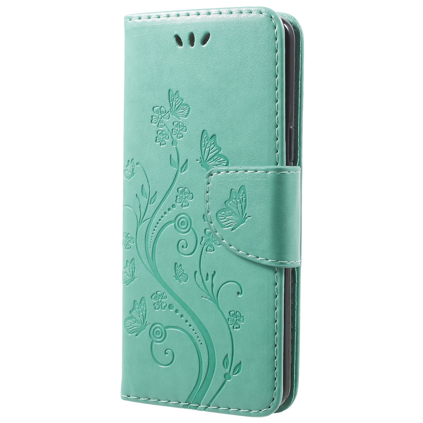 For Samsung Galaxy S9 G960 Imprint Butterfly and Flower Flip Leather Wallet Case