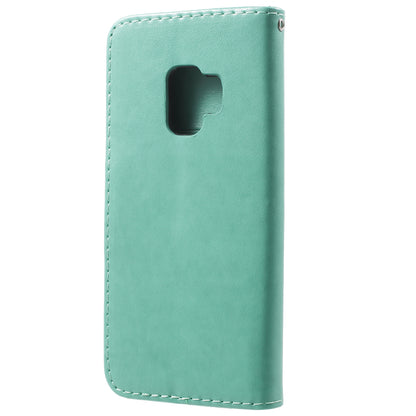 For Samsung Galaxy S9 G960 Imprint Butterfly and Flower Flip Leather Wallet Case