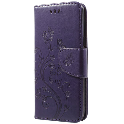 For Samsung Galaxy S9 G960 Imprint Butterfly and Flower Flip Leather Wallet Case