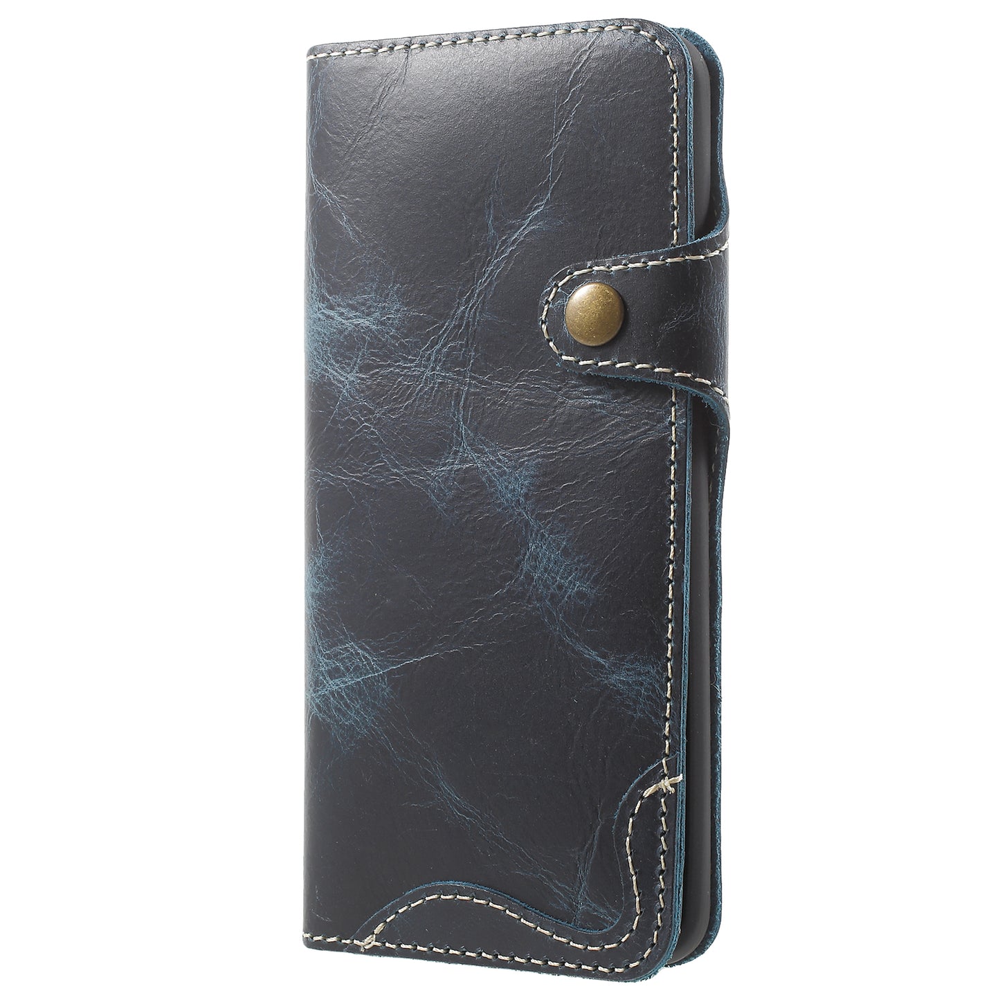Retro Style Oil Wax Genuine Leather Cover for Samsung Galaxy S9 G960 with Folio Wallet Design