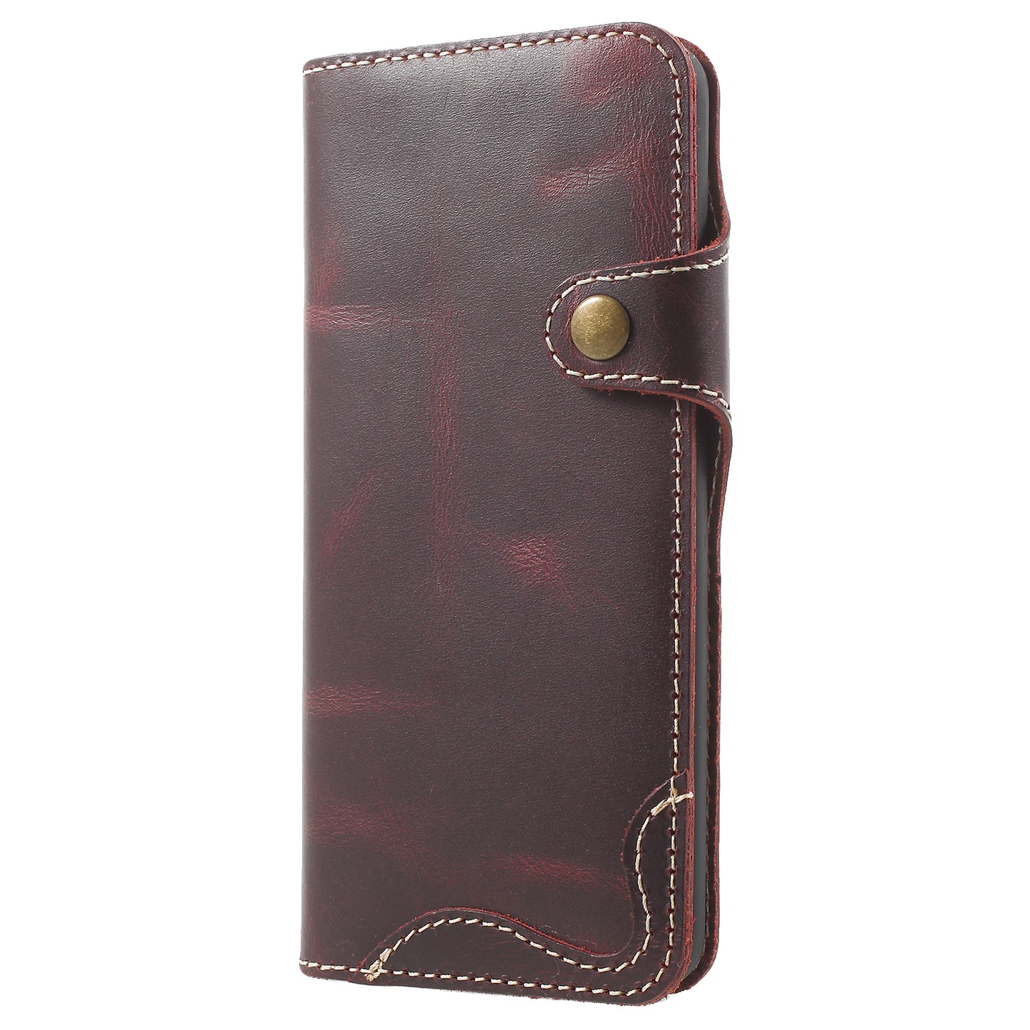 Retro Style Oil Wax Genuine Leather Cover for Samsung Galaxy S9 G960 with Folio Wallet Design