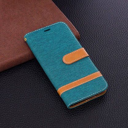 Jeans Cloth Texture Leather Wallet Stand Case with Hand Strap for Samsung Galaxy S9 G960