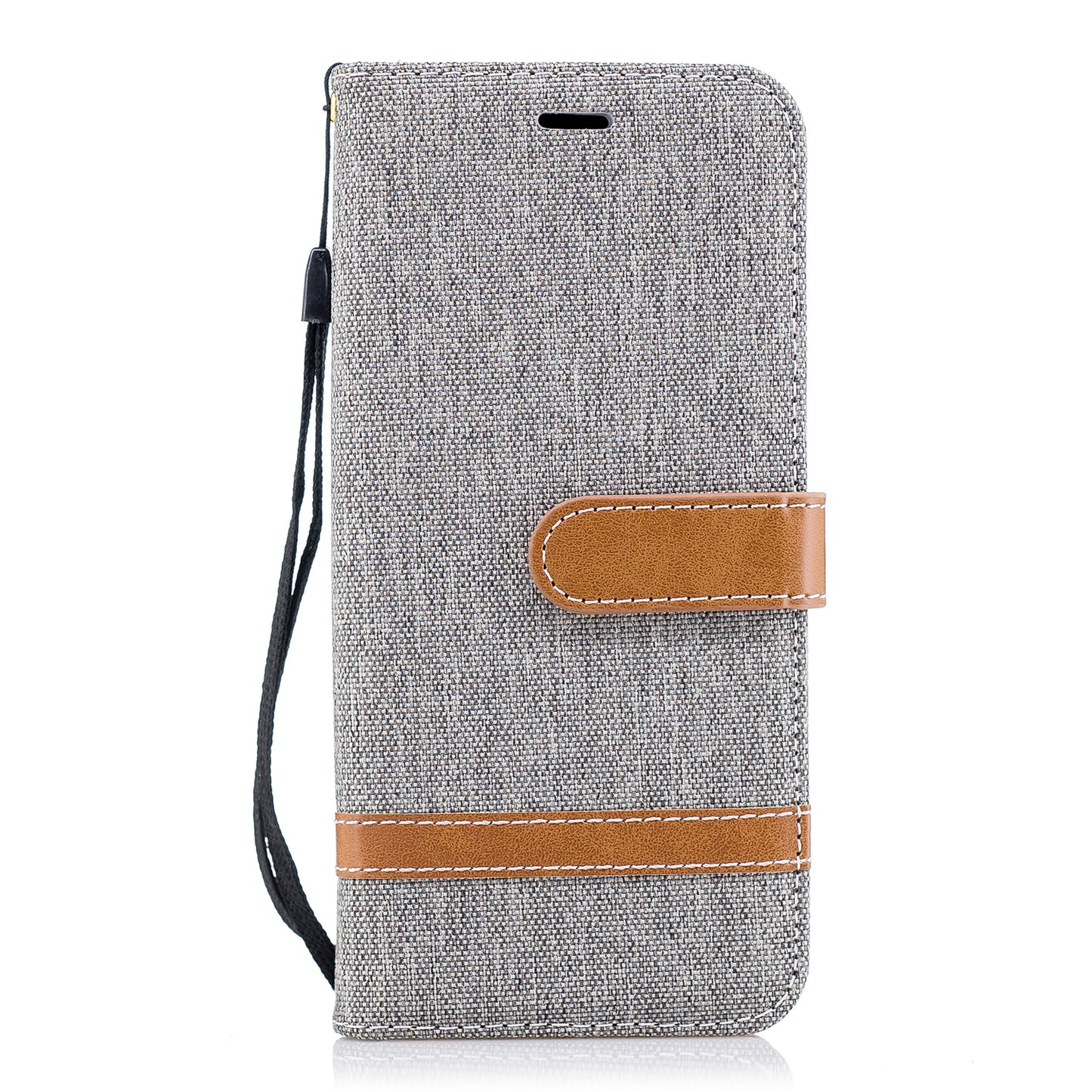 Jeans Cloth Texture Leather Wallet Stand Case with Hand Strap for Samsung Galaxy S9 G960