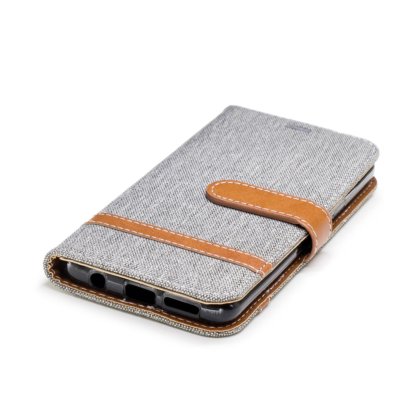 Jeans Cloth Texture Leather Wallet Stand Case with Hand Strap for Samsung Galaxy S9 G960