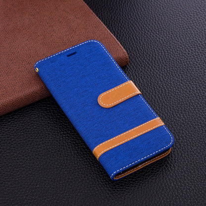 Jeans Cloth Texture Leather Wallet Stand Case with Hand Strap for Samsung Galaxy S9 G960