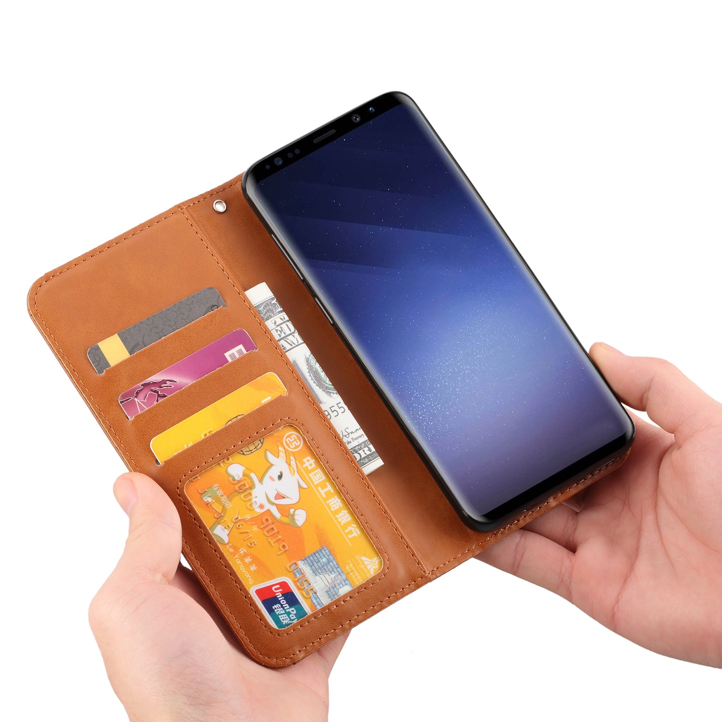 For Samsung Galaxy S9+ G965 PU Leather Wallet Stand Case Accessory