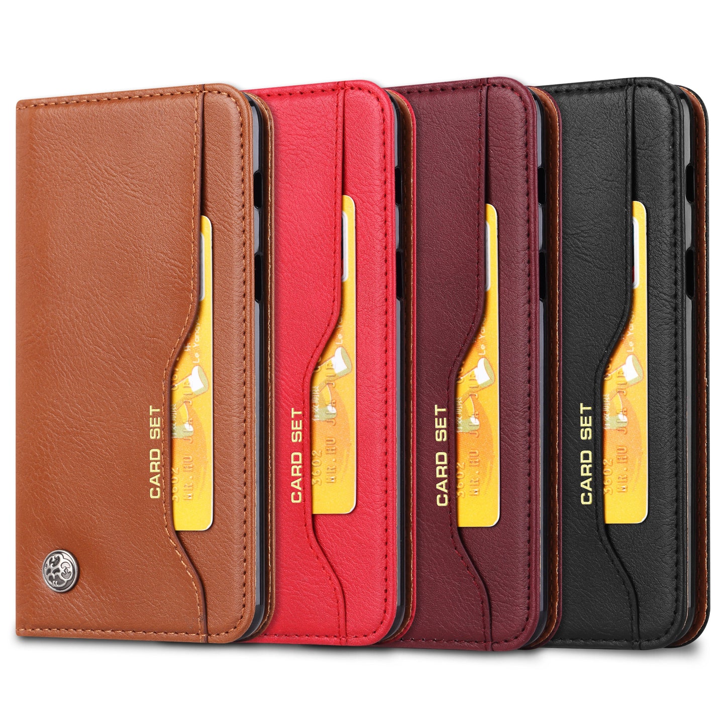 For Samsung Galaxy A8 (2018) PU Leather Wallet Stand Protective Casing