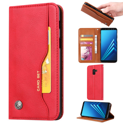 For Samsung Galaxy A8 (2018) PU Leather Wallet Stand Protective Casing