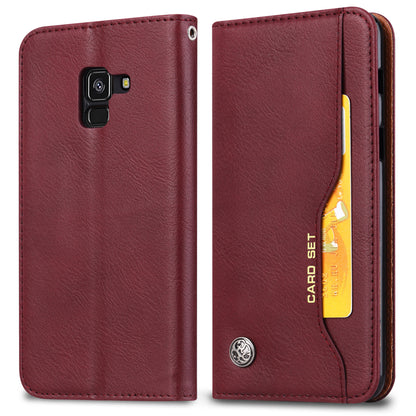 For Samsung Galaxy A8 (2018) PU Leather Wallet Stand Protective Casing