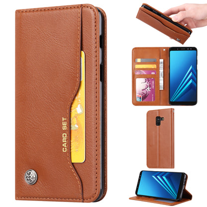 For Samsung Galaxy A8 (2018) PU Leather Wallet Stand Protective Casing