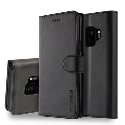 LC.IMEEKE TPU + PU Leather Case for Samsung Galaxy S9 SM-G960 with Wallet and Adjustable Stand Design