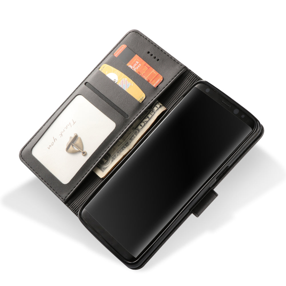LC.IMEEKE TPU + PU Leather Case for Samsung Galaxy S9 SM-G960 with Wallet and Adjustable Stand Design