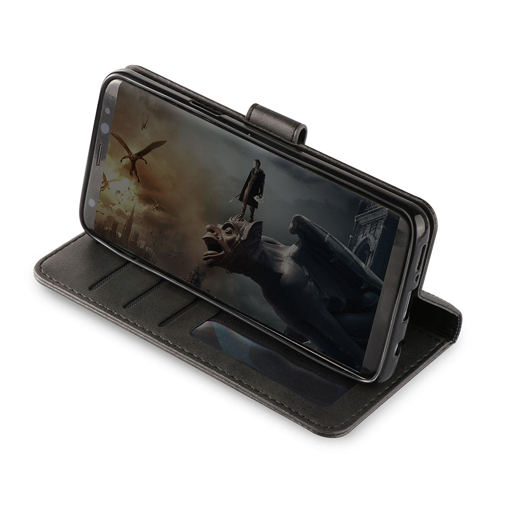 LC.IMEEKE TPU + PU Leather Case for Samsung Galaxy S9 SM-G960 with Wallet and Adjustable Stand Design