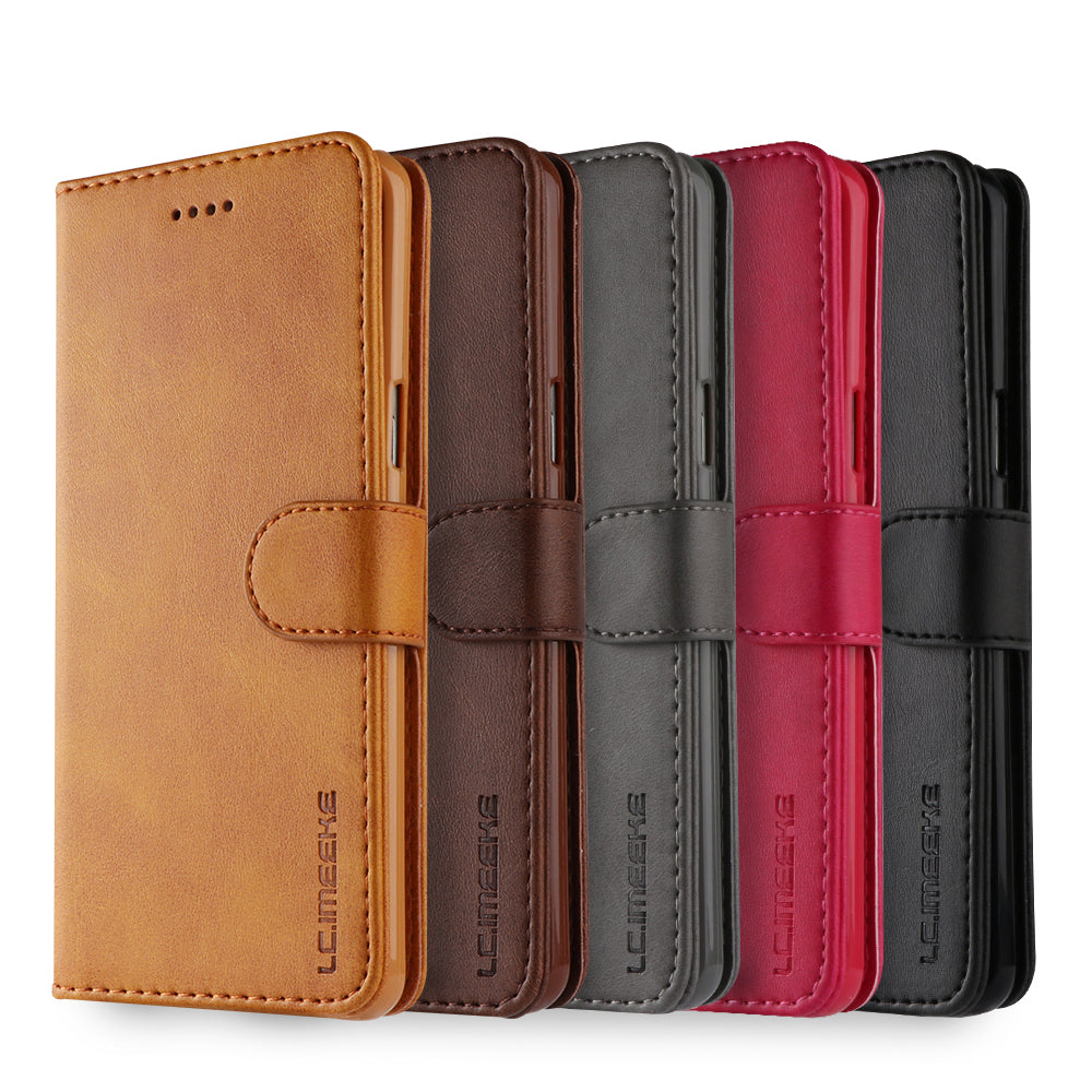 LC.IMEEKE TPU + PU Leather Case for Samsung Galaxy S9 SM-G960 with Wallet and Adjustable Stand Design