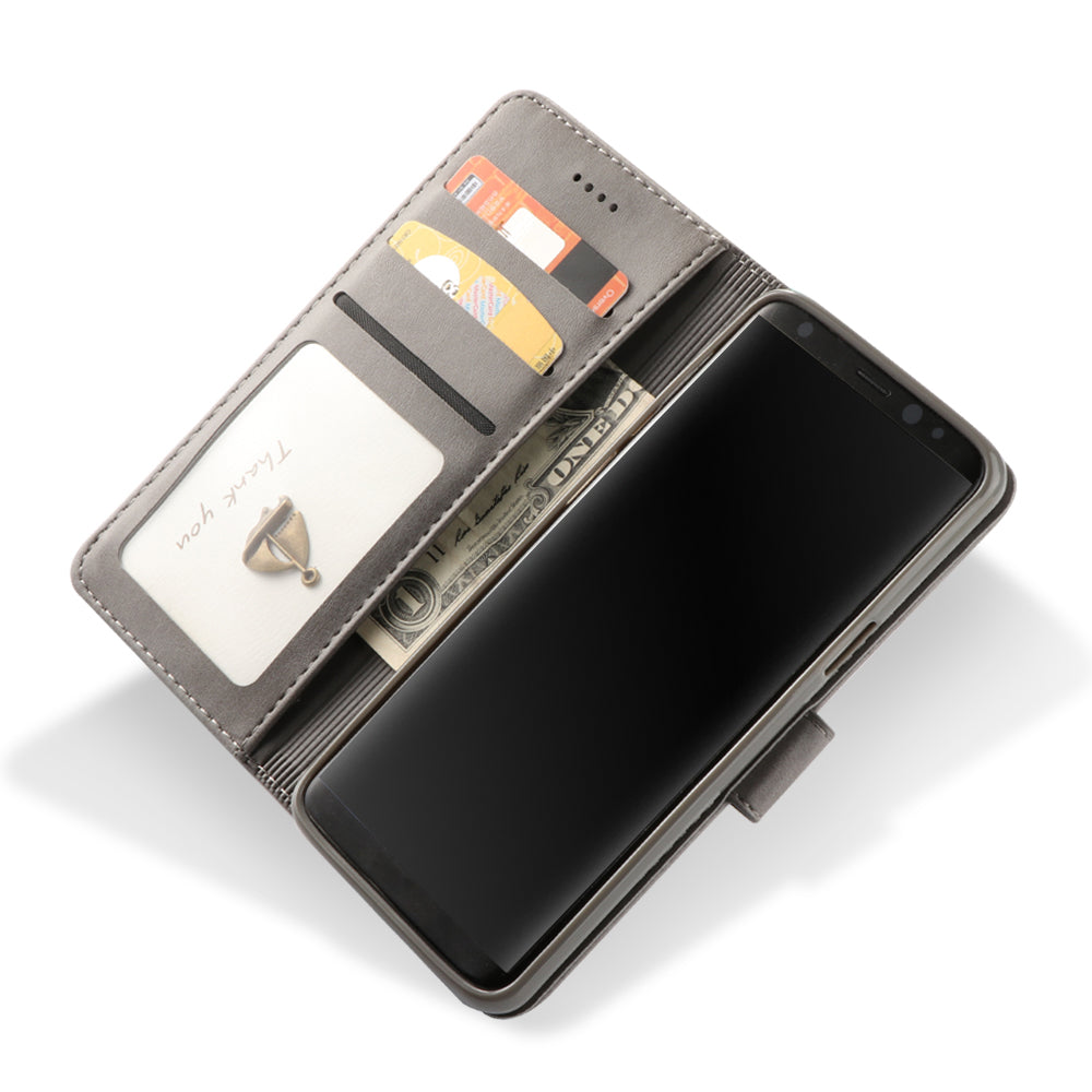 LC.IMEEKE TPU + PU Leather Case for Samsung Galaxy S9 SM-G960 with Wallet and Adjustable Stand Design