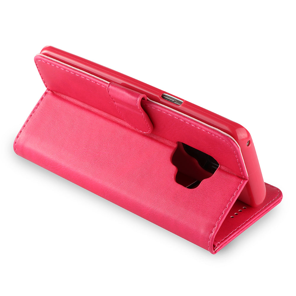 LC.IMEEKE TPU + PU Leather Case for Samsung Galaxy S9 SM-G960 with Wallet and Adjustable Stand Design