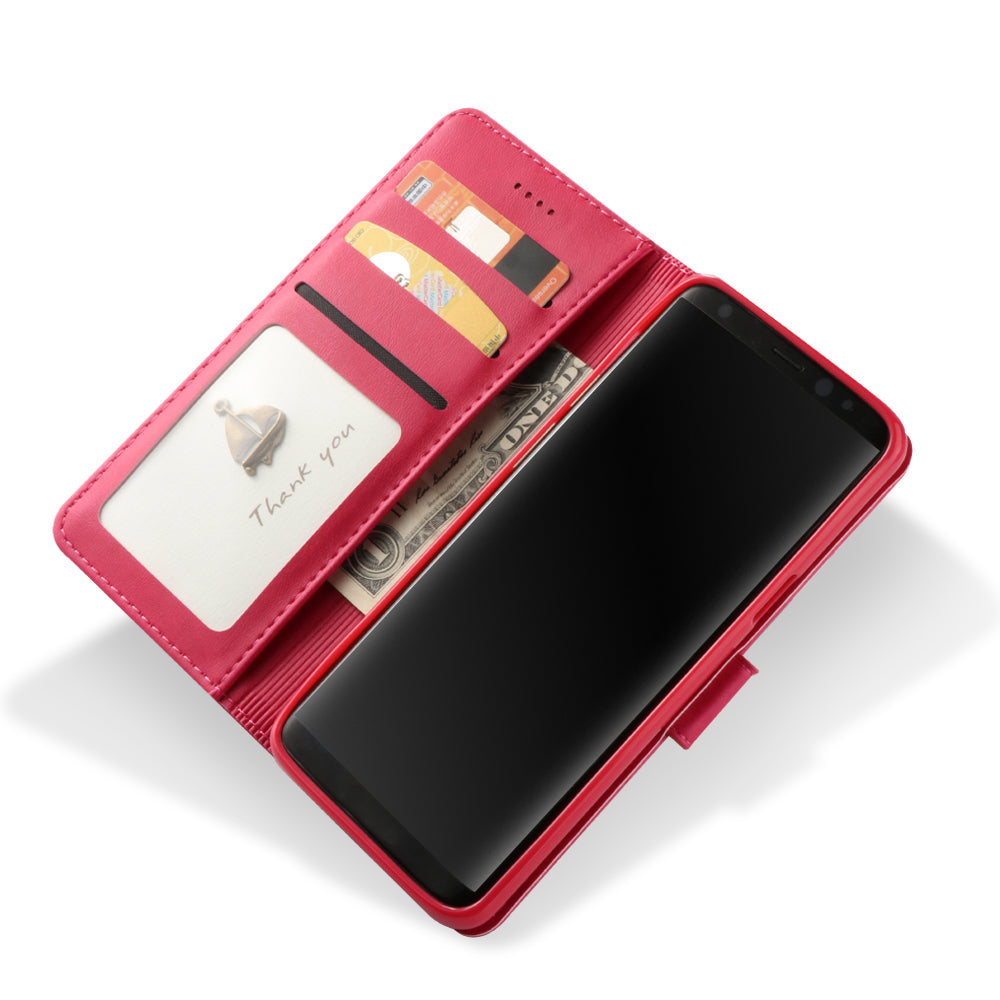 LC.IMEEKE TPU + PU Leather Case for Samsung Galaxy S9 SM-G960 with Wallet and Adjustable Stand Design