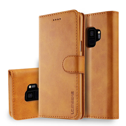 LC.IMEEKE TPU + PU Leather Case for Samsung Galaxy S9 SM-G960 with Wallet and Adjustable Stand Design