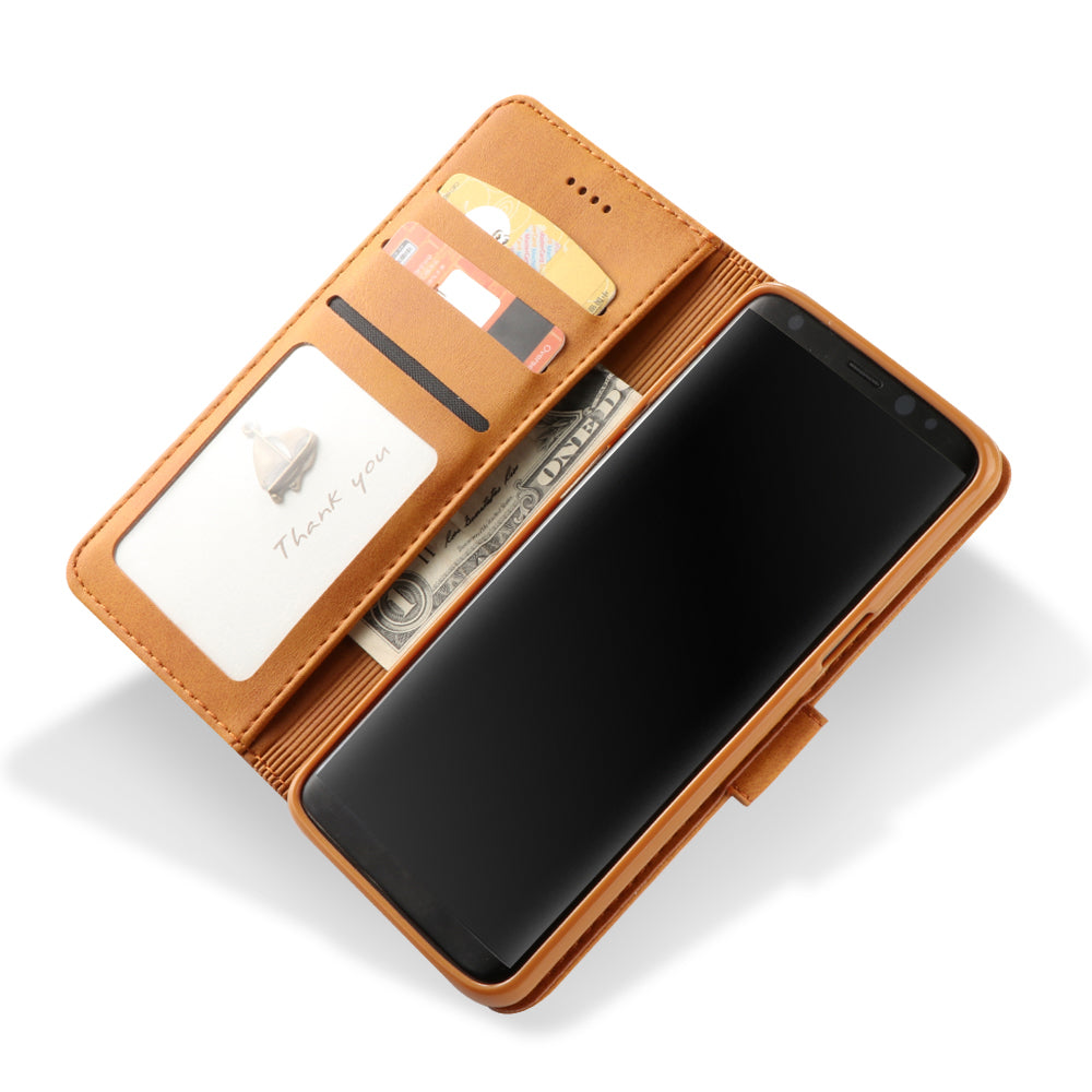LC.IMEEKE TPU + PU Leather Case for Samsung Galaxy S9 SM-G960 with Wallet and Adjustable Stand Design