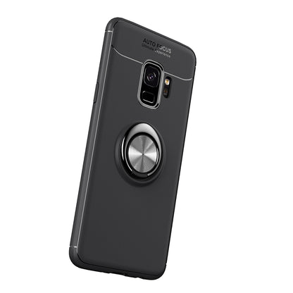 Finger Ring Kickstand TPU Back Case for Samsung Galaxy S9 SM-G960 (Built-in Metal Sheet)