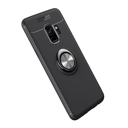 Finger Ring Kickstand TPU Back Case for Samsung Galaxy S9 SM-G960 (Built-in Metal Sheet)