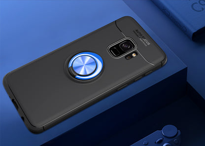 Finger Ring Kickstand TPU Back Case for Samsung Galaxy S9 SM-G960 (Built-in Metal Sheet)