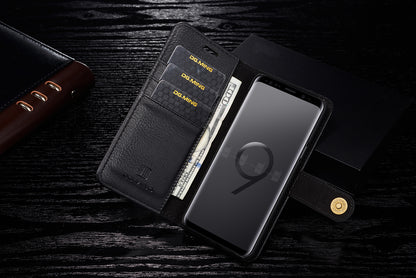 DG.MING For Samsung Galaxy S9 SM-G960 Detachable 2-in-1 Anti-scratch Split Leather Wallet Case + PC Back Case