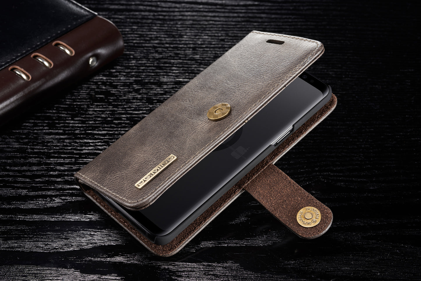 DG.MING For Samsung Galaxy S9 SM-G960 Detachable 2-in-1 Anti-scratch Split Leather Wallet Case + PC Back Case