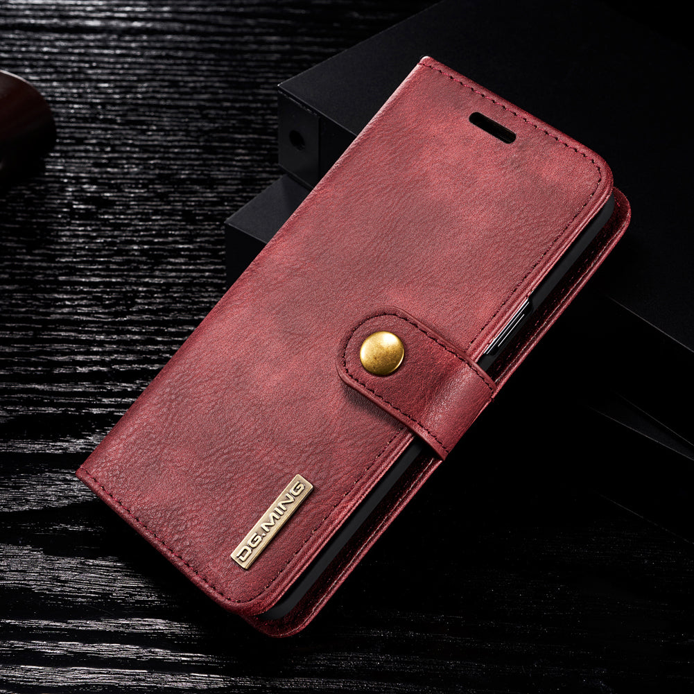 DG.MING For Samsung Galaxy S9 SM-G960 Detachable 2-in-1 Anti-scratch Split Leather Wallet Case + PC Back Case
