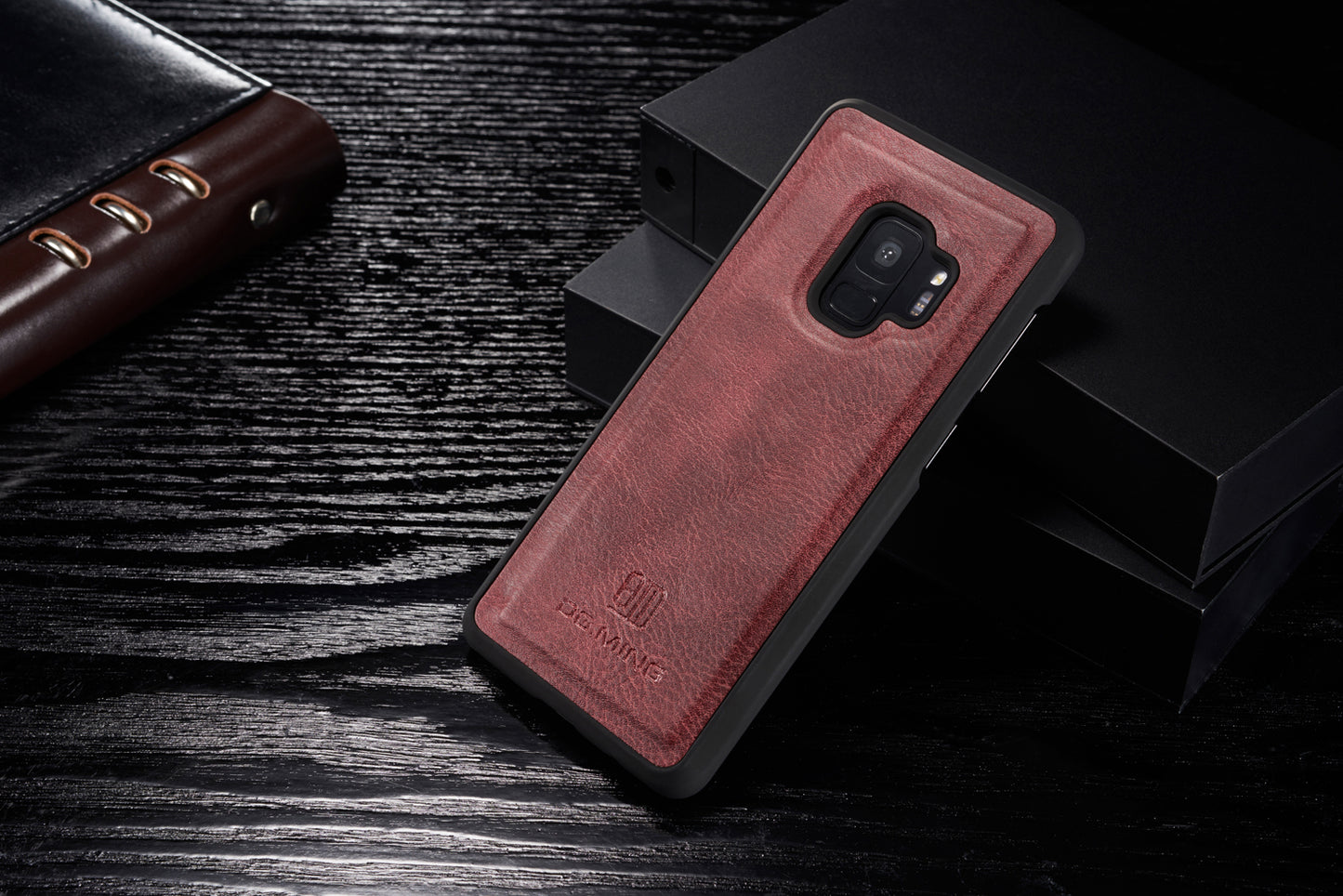 DG.MING For Samsung Galaxy S9 SM-G960 Detachable 2-in-1 Anti-scratch Split Leather Wallet Case + PC Back Case
