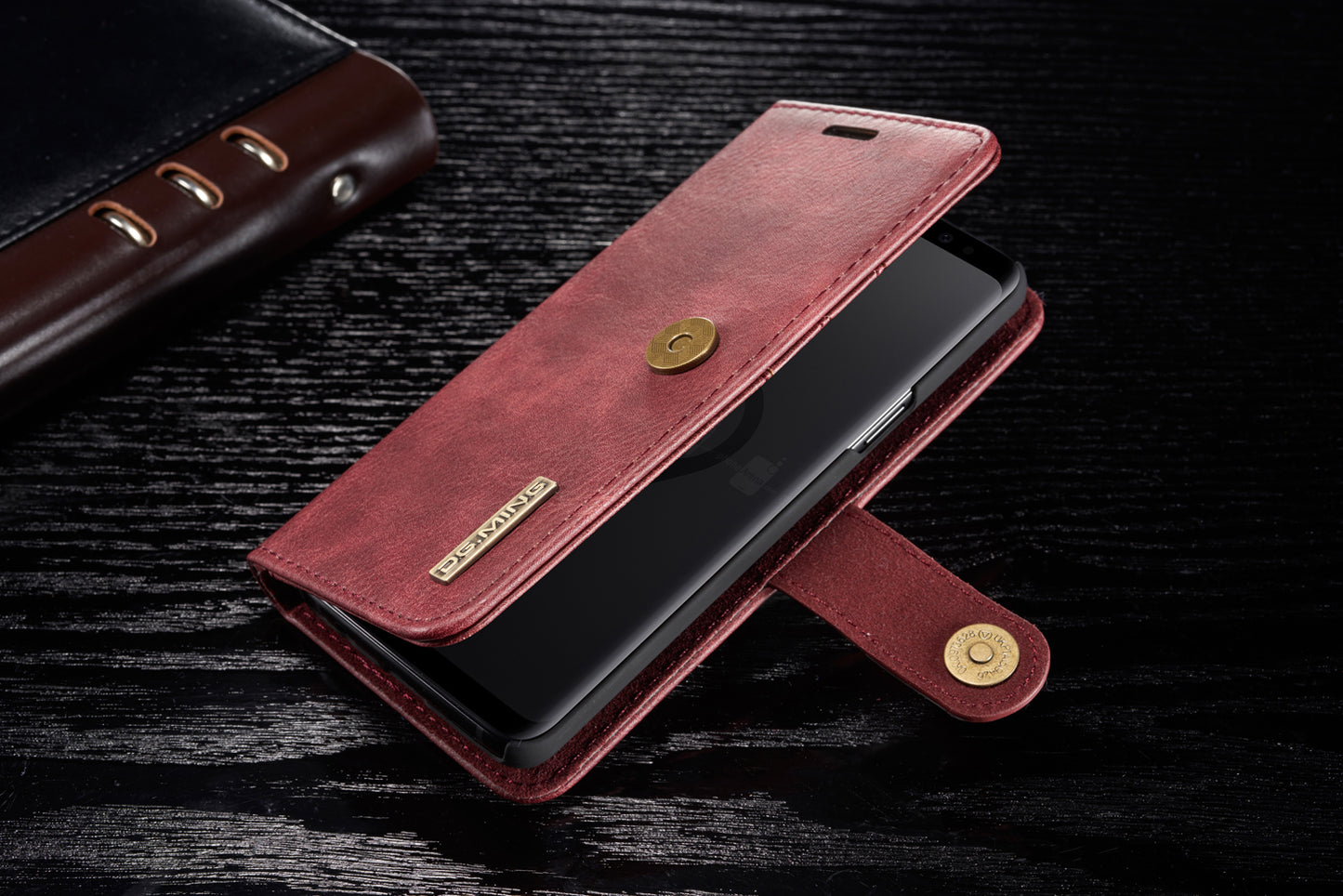DG.MING For Samsung Galaxy S9 SM-G960 Detachable 2-in-1 Anti-scratch Split Leather Wallet Case + PC Back Case