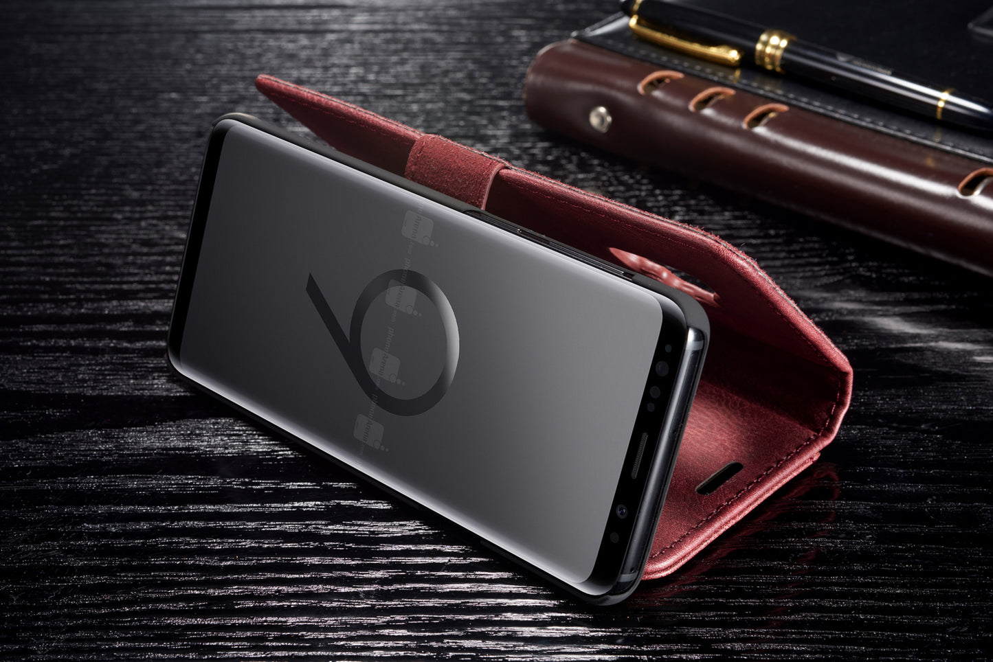 DG.MING For Samsung Galaxy S9 SM-G960 Detachable 2-in-1 Anti-scratch Split Leather Wallet Case + PC Back Case