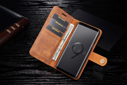 DG.MING For Samsung Galaxy S9 SM-G960 Detachable 2-in-1 Anti-scratch Split Leather Wallet Case + PC Back Case
