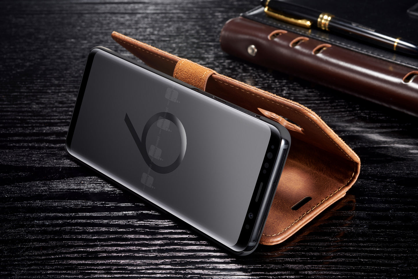 DG.MING For Samsung Galaxy S9 SM-G960 Detachable 2-in-1 Anti-scratch Split Leather Wallet Case + PC Back Case
