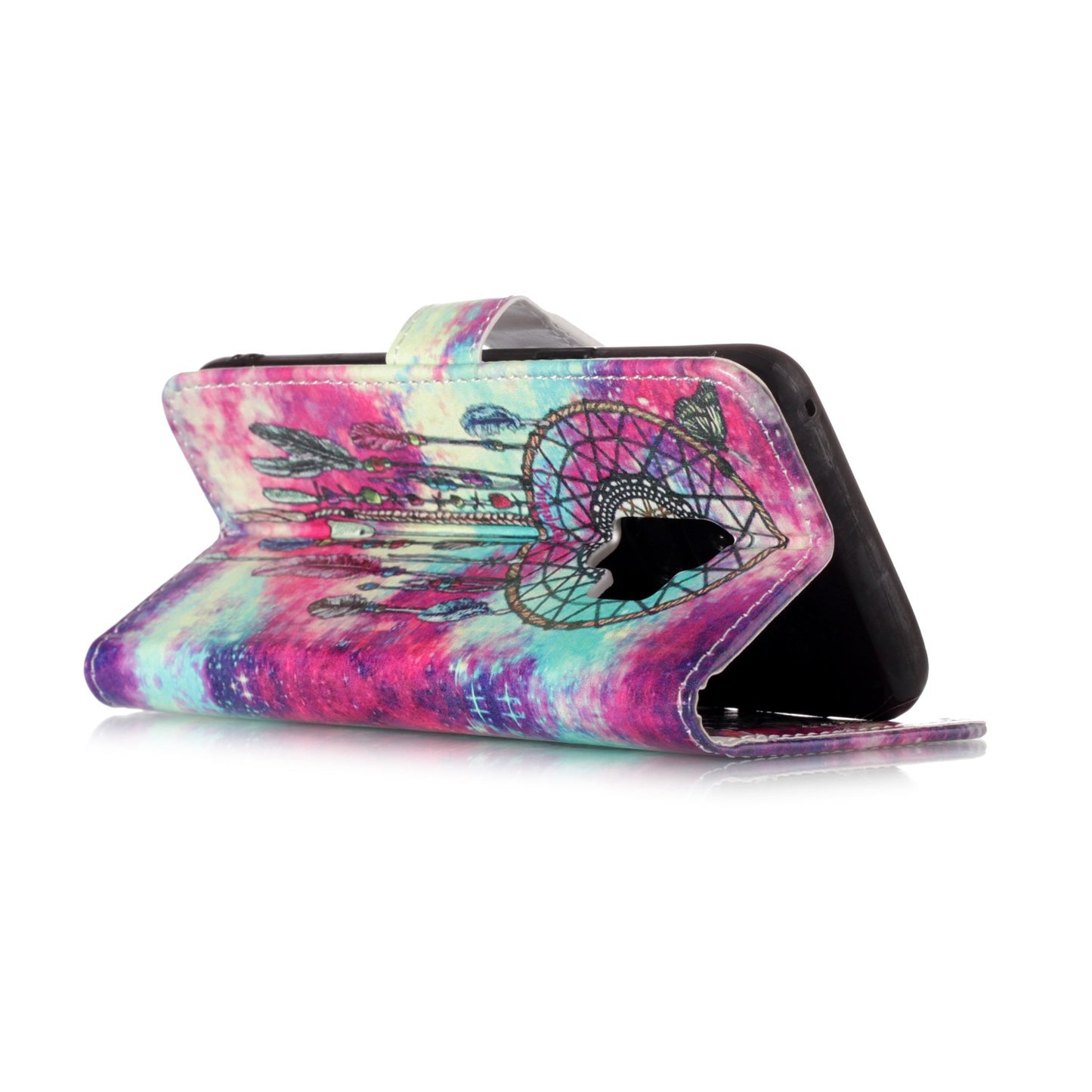 Patterned PU Leather Wallet Stand Phone Casing for Samsung Galaxy S9 G960